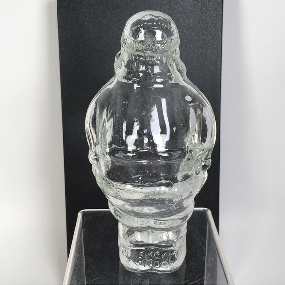 Vintage Shackman Glass Santa Claus Candy Container Clear - Picture 2 of 10